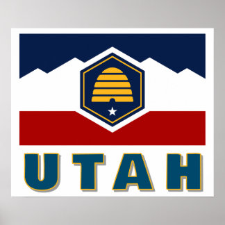 Flagga av Utah (Bihusflagga) Poster