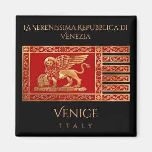 Flagga av Venedig, italien Magnet