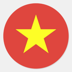 Flagga av Vietnam - Quốc kỳ Việt Nam Runt Klistermärke