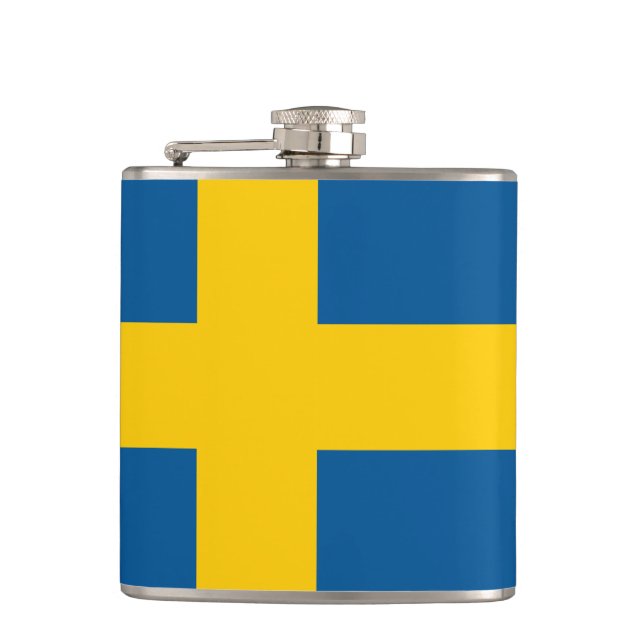 Flagga av vinylförpackad Sverige Fickplunta (Framsidan)