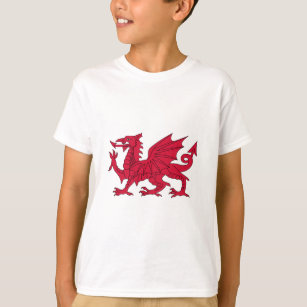 Flagga av Wales - den röda draken - Baner Cymru Tee Shirt