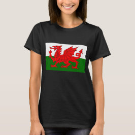 Flagga av Wales den röda draken T Shirt