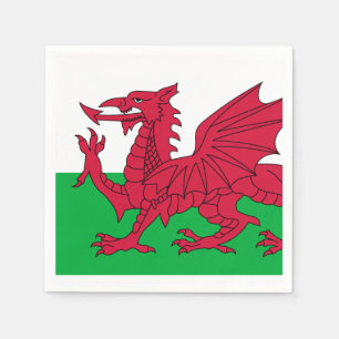 Flagga av Wales pappra servetter