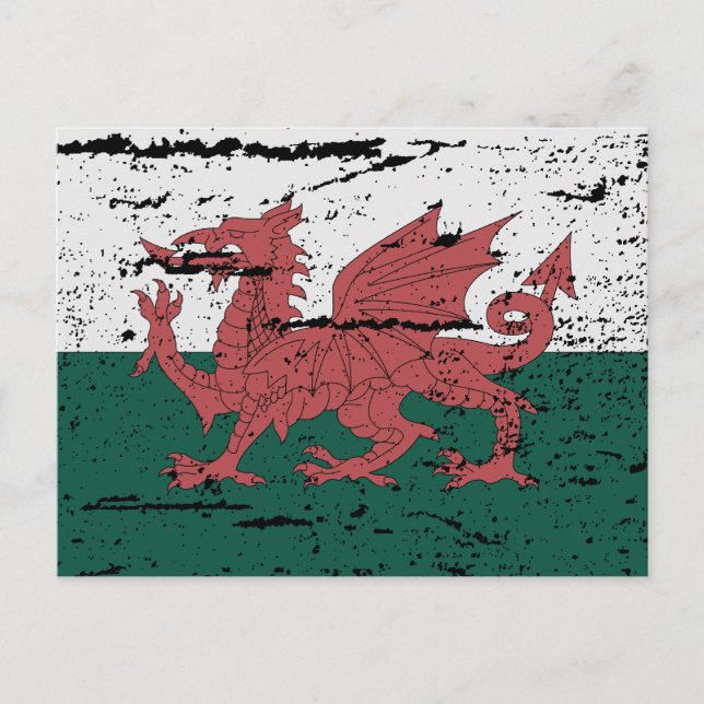 FLAGGA AV WALES VYKORT (Framsida)