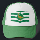 Flagga av Wiltshire Hat Keps<br><div class="desc">Hat med design med en flagga av det historiska grevskapet Wiltshire, i England, Underbar Storbritannien; vit och grönt flagga med vinklat rand och underbar bustard i mitten</div>