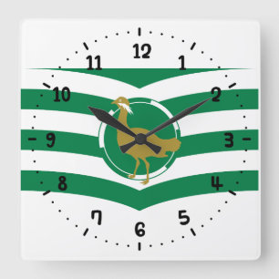 Flagga av Wiltshire Square Wall Clock Fyrkantig Klocka
