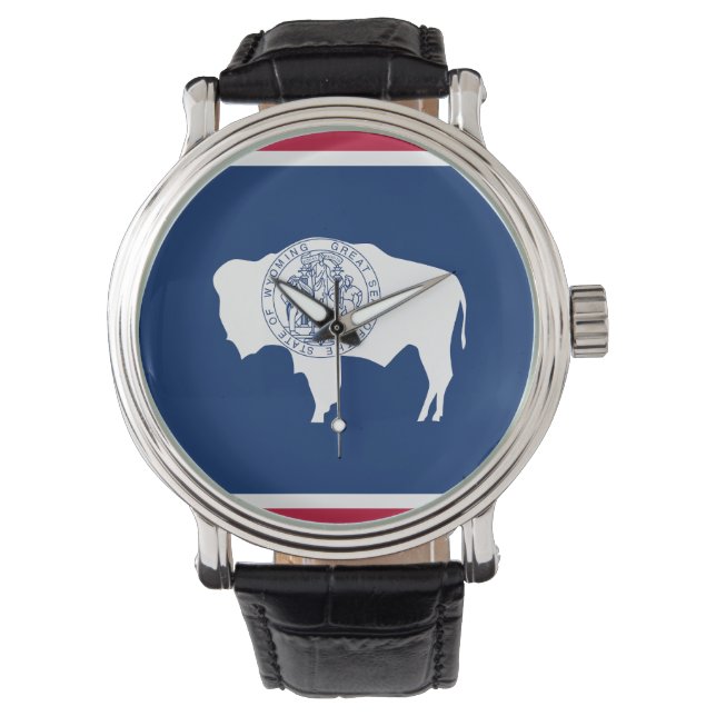 Flagga av Wyoming Armbandsur (Framsida)