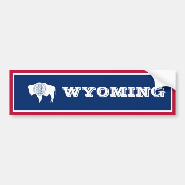 Flagga av Wyoming Bildekal (Framsidan)