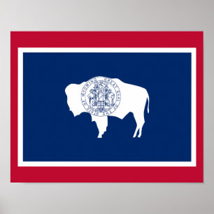 Flagga av Wyoming Poster
