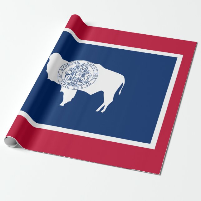 Flagga av Wyoming Presentpapper (Utrullad)