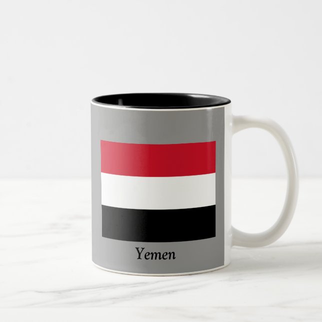 Flagga av Yemen Två-Tonad Mugg (Höger)