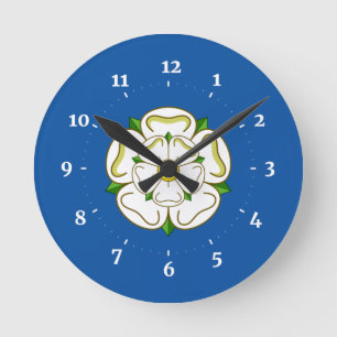 Flagga av Yorkshire Square Wall Clock Rund Klocka