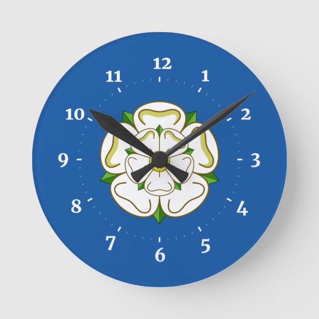 Flagga av Yorkshire Square Wall Clock Rund Klocka (Framsida)
