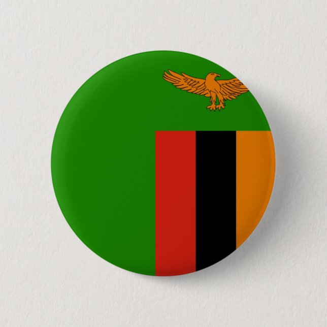 Flagga av Zambia klämmer fast/knäppas på emblem Knapp (Framsida)