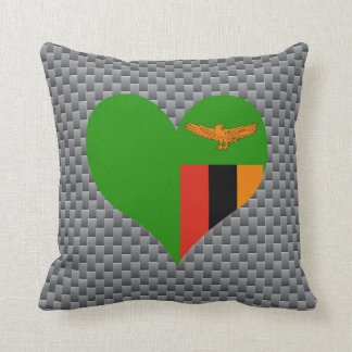 Flagga av Zambian på metallbakgrund Kudde