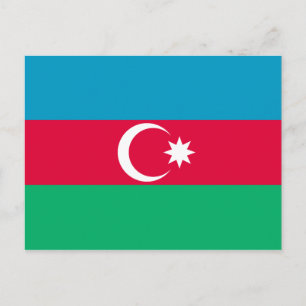 Flagga Azerbajdzjan Blue Red Grönt Crescent Måne Vykort