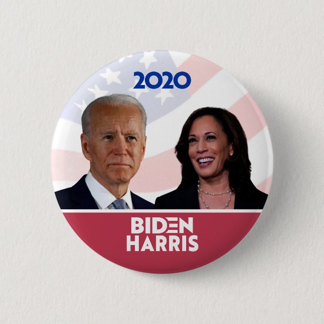Flagga Background Joe Biden Kamala Harris 2020 But Knapp (Framsida)