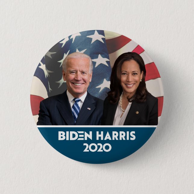 Flagga Background Joe Biden Kamala Harris 2020 Knapp (Framsida)