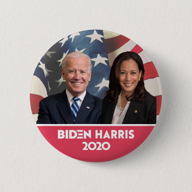Flagga Background Joe Biden Kamala Harris 2020 Knapp (Framsida)