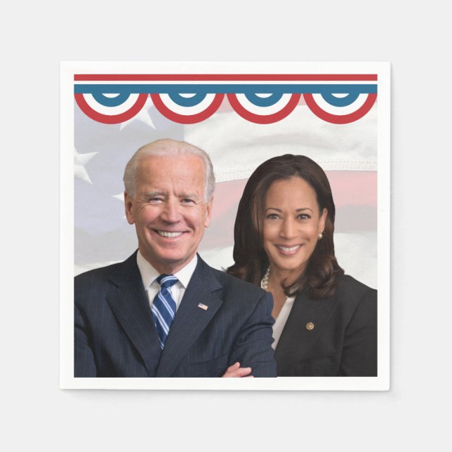 Flagga Background Joe Biden Kamala Harris 2020 Pappersservett (Framsidan)
