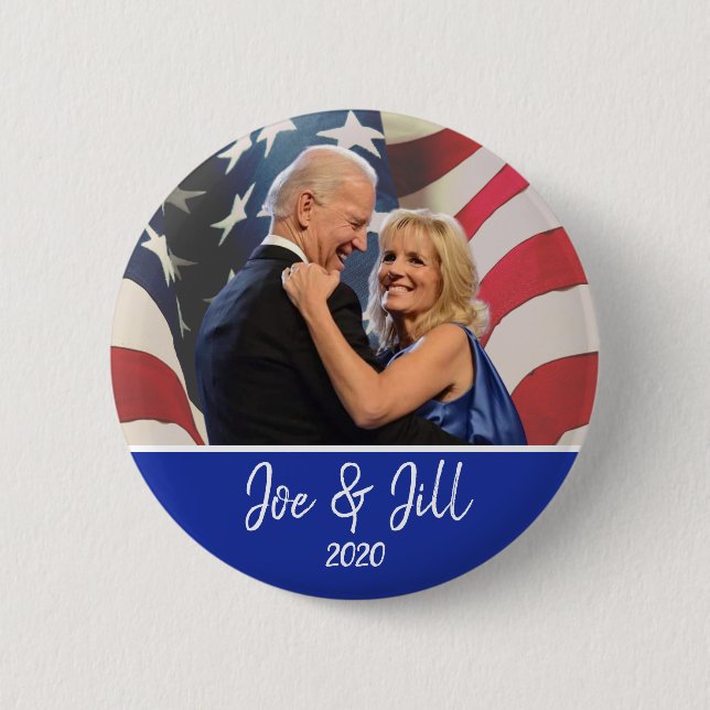 Flagga Background Joe & Jill Biden President 2020 Knapp (Framsida)