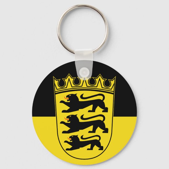 Flagga Baden-Württemberg Keychain Nyckelring (Framsida)