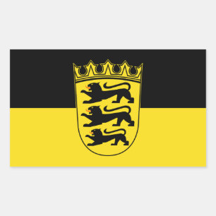 Flagga Baden-Württemberg Rectangular Sticker Rektangulärt Klistermärke