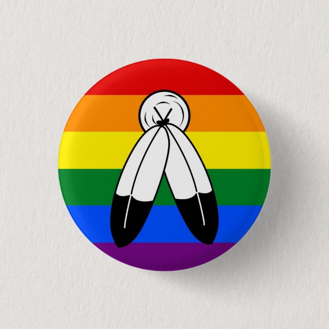 Flagga Badge för två LGBT-Priden Knapp (Framsida)