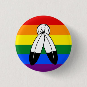 Flagga Badge för två LGBT-Priden Knapp
