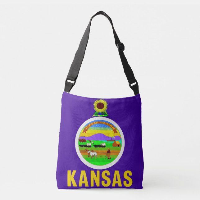 Flagga Bag, Kansas Axelväska (Framsida)