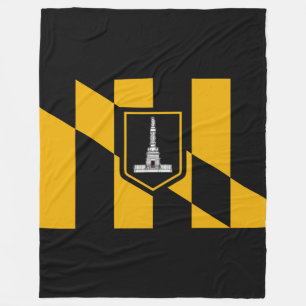 Flagga Baltimore, Maryland Fleece Blanket