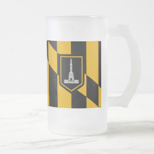 Flagga Baltimore, Maryland Frosted Glass Beer Mugg