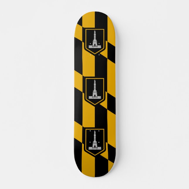 Flagga Baltimore, Maryland Mini Skateboard Bräda 18,5 Cm (Framsida)