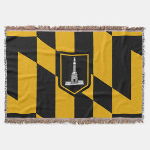 Flagga Baltimore, Maryland Throw Blanket Filt