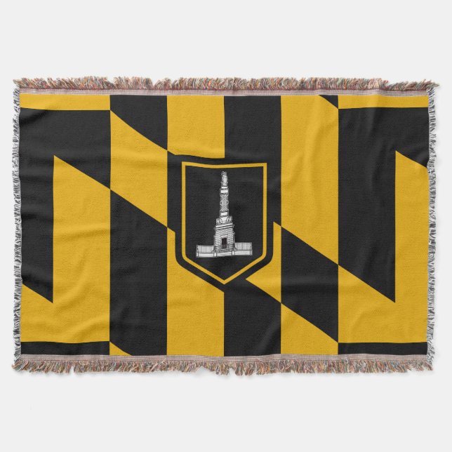 Flagga Baltimore, Maryland Throw Blanket Filt (Framsidan)