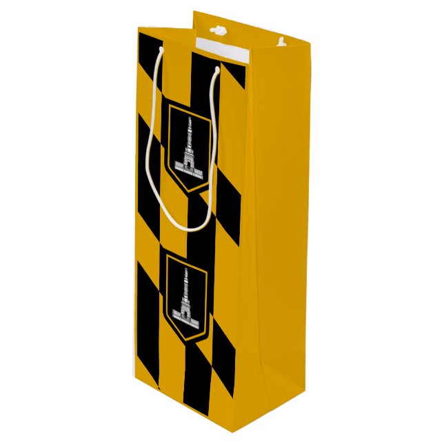 Flagga Baltimore, Maryland Vin Gift Bag (Framsidan Vinklad)