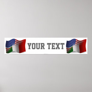 Flagga-banderoll, italiensk-amerikansk poster