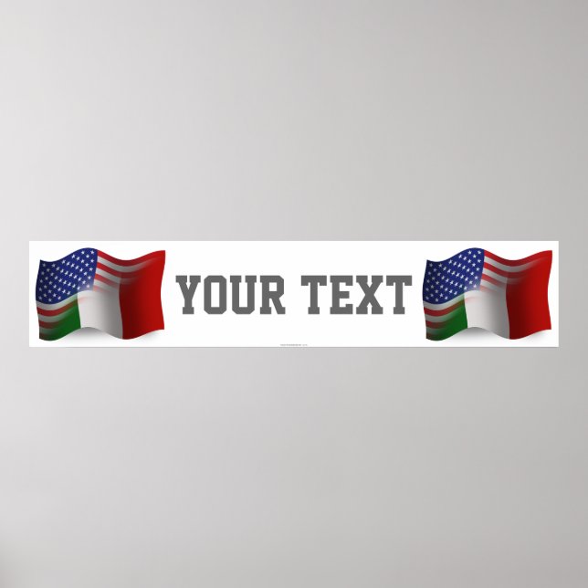 Flagga-banderoll, italiensk-amerikansk poster (Framsidan)