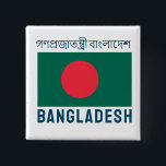 Flagga Bangladesh Knapp<br><div class="desc">Flagga Bangladesh. Namn i land längst upp i Bengali.</div>