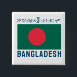 Flagga Bangladesh Knapp<br><div class="desc">Flagga Bangladesh. Namn i land längst upp i Bengali.</div>