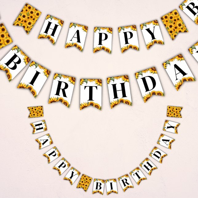 Flagga Banner för solblommor Grattis på födelsedag (🌻 Nature's Joy: Sunflowers Birthday Bunting Flag Banner! 🎉)