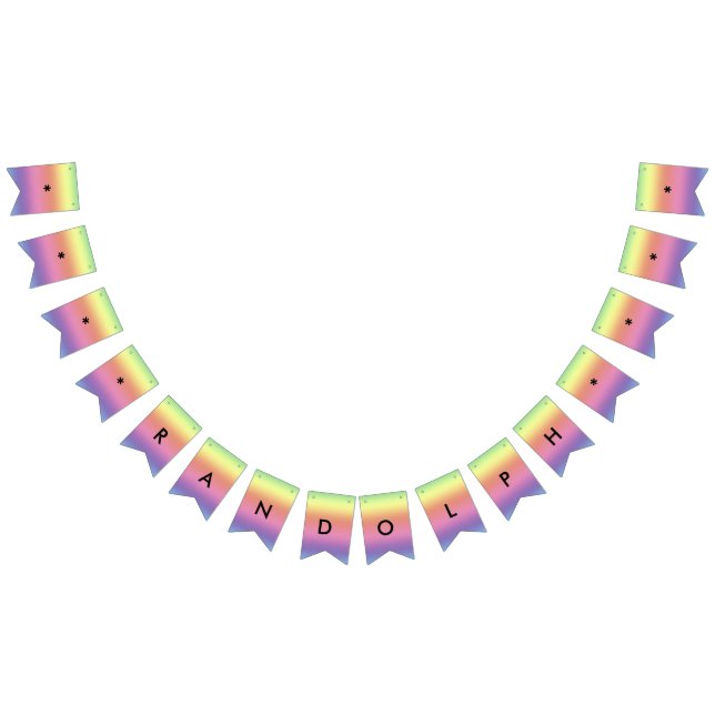 Flagga Banner - Rainbow Färg med Namn (Alla)