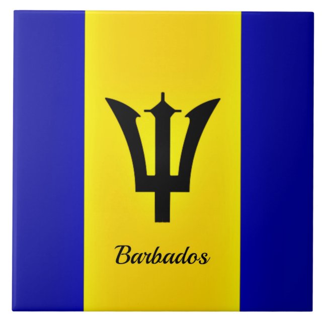 Flagga Barbados Kakelplatta (Framsidan)