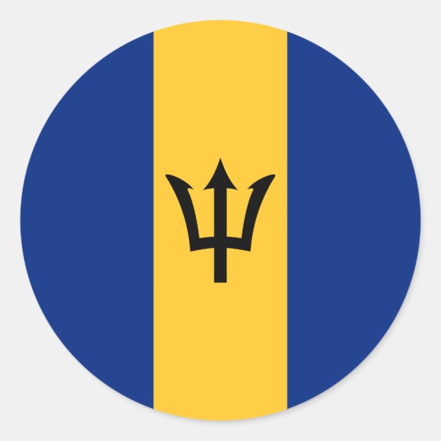 Flagga Barbados Runt Klistermärke (Framsida)