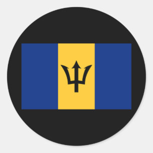Flagga Barbados Runt Klistermärke