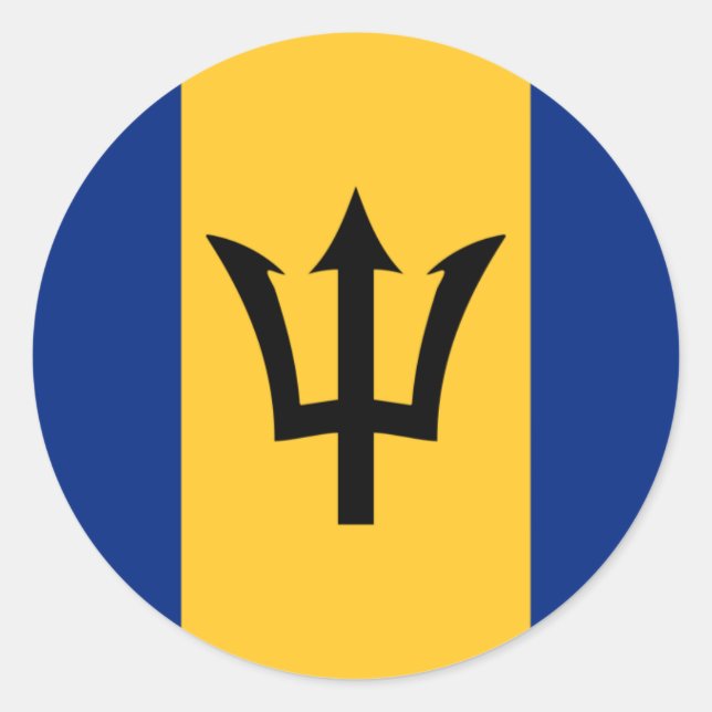 Flagga Barbados Sticker Runt Klistermärke (Framsida)