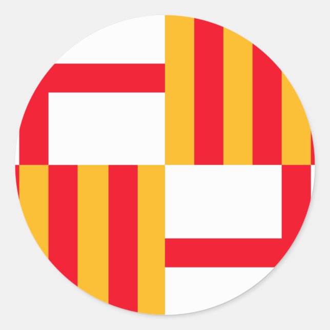 Flagga Barcelona Runt Klistermärke (Framsida)