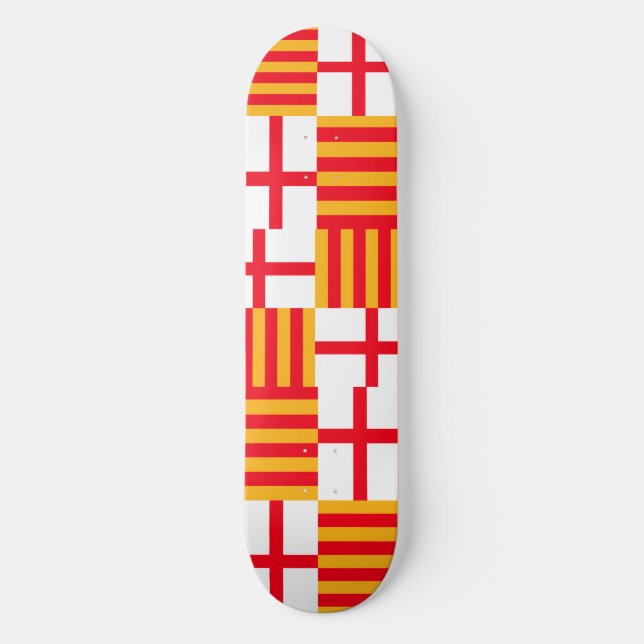 Flagga Barcelona Skateboard Bräda 19,5 Cm (Framsida)