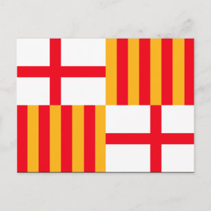 Flagga Barcelona Vykort