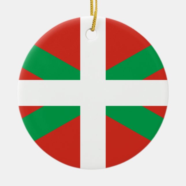 Flagga Baskien Land Julgransprydnad Keramik (Framsidan)
